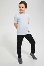 Load image into Gallery viewer, Redtag-Grey-Marl-Side-Embossed-T-Shirt-Graphic-T-Shirts-Boys-2 to 8 Years
