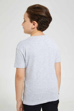 Load image into Gallery viewer, Redtag-Grey-Marl-Side-Embossed-T-Shirt-Graphic-T-Shirts-Boys-2 to 8 Years
