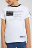 Redtag-White-Shoulder-Tape-T-Shirt-Graphic-T-Shirts-Boys-2 to 8 Years