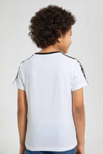 Load image into Gallery viewer, Redtag-White-Shoulder-Tape-T-Shirt-Graphic-T-Shirts-Boys-2 to 8 Years
