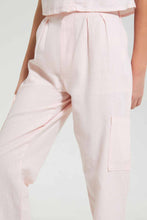 Load image into Gallery viewer, Redtag-Pink-Cargo-Pocket-Linen-Trouser-Cargo-Pants-Senior-Girls-9 to 14 Years
