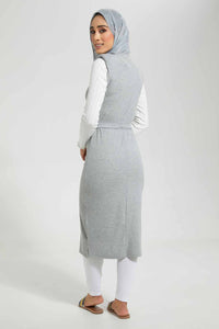 Redtag-Grey-Melange-Dress-Sleeveless-Dresses-Women's-