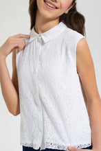 تنزيل الصورة على معرض الصور، Redtag-White-Lace-Collared-Shirt-Blouses-Senior-Girls-9 to 14 Years
