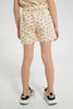 Redtag-Beige-Girls--Printed--Short-With-Belt-Casual-Shorts-Girls-2 to 8 Years