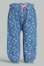 تنزيل الصورة على معرض الصور، Redtag-Light-Wash-Printed-Harem-Jean-Jeans-High-Rise-Infant-Girls-3 to 24 Months
