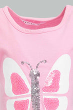Load image into Gallery viewer, Redtag-Pink-Artwork-Frill-Sleeve-T-Shirt-Category:T-Shirts,-Colour:Pink,-Deals:4-For-90,-Filter:Infant-Girls-(3-to-24-Mths),-ING-T-Shirts,-New-In,-New-In-ING-APL,-S22C,-Section:Kidswear-Infant-Girls-
