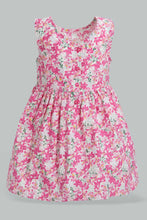 تنزيل الصورة على معرض الصور، Redtag-White-Floral-Printed-Sleeveless-Dress-Dresses-Infant-Girls-3 to 24 Months
