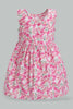 Redtag-White-Floral-Printed-Sleeveless-Dress-Dresses-Infant-Girls-3 to 24 Months