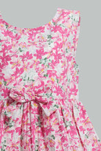 تنزيل الصورة على معرض الصور، Redtag-White-Floral-Printed-Sleeveless-Dress-Dresses-Infant-Girls-3 to 24 Months
