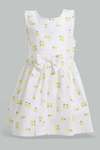 تنزيل الصورة على معرض الصور، Redtag-White--Printed-Sleeveless-Dress-Dresses-Infant-Girls-3 to 24 Months
