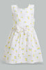 Redtag-White--Printed-Sleeveless-Dress-Dresses-Infant-Girls-3 to 24 Months
