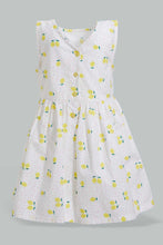 تنزيل الصورة على معرض الصور، Redtag-White--Printed-Sleeveless-Dress-Dresses-Infant-Girls-3 to 24 Months
