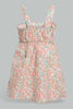 Redtag-Pink-Floral-Printed-Sleeveless-Dress-Dresses-Infant-Girls-3 to 24 Months