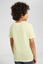 Load image into Gallery viewer, Redtag-Yellow-Crocodile-Flap-Pocket-T-Shirt-Embellished-T-Shirts-Boys-2 to 8 Years
