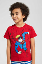 تنزيل الصورة على معرض الصور، Redtag-Red-Superman-T-Shirt-And-Short-Pyjama-Set-Pyjama-Sets-Boys-2 to 8 Years
