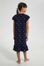 Load image into Gallery viewer, Redtag-Navy-Nightshirt-With-Placement-Print-&amp;-Aop-Nightshirts-Girls-2 to 8 Years
