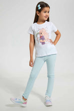 تنزيل الصورة على معرض الصور، Redtag-White-Girls-Printed-T-Shirt-Graphic-T-Shirts-Girls-2 to 8 Years
