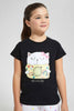Redtag-Black-Girls-Printed-T-Shirt-Graphic-T-Shirts-Girls-2 to 8 Years