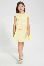 تنزيل الصورة على معرض الصور، Redtag-Yellow-Tiered-Dress-Dresses-Girls-2 to 8 Years
