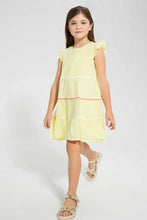 تنزيل الصورة على معرض الصور، Redtag-Yellow-Tiered-Dress-Dresses-Girls-2 to 8 Years
