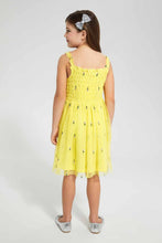 تنزيل الصورة على معرض الصور، Redtag-Yellow-Embroidered-Dress-Dresses-Girls-2 to 8 Years
