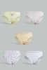 Redtag-Assorted-Multi-5Pcs-Bikini-Brief-Packs-Sports-Bras-Senior-Girls-9 to 14 Years