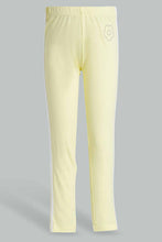 Load image into Gallery viewer, Redtag-Yellow-Girls-Printed-Legging-Leggings-Girls-2 to 8 Years
