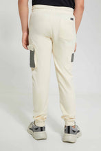 Load image into Gallery viewer, Redtag-Off-White-Bsr-Mesh-Cargo-Active-Pant-Joggers-Senior-Boys-9 to 14 Years
