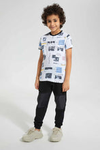 تنزيل الصورة على معرض الصور، Redtag-White-Embossed-City-Print-T-Shirt-Graphic-T-Shirts-Boys-2 to 8 Years
