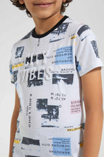 تنزيل الصورة على معرض الصور، Redtag-White-Embossed-City-Print-T-Shirt-Graphic-T-Shirts-Boys-2 to 8 Years
