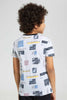 Redtag-White-Embossed-City-Print-T-Shirt-Graphic-T-Shirts-Boys-2 to 8 Years