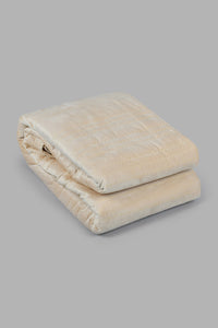 Redtag-Beige-Velvet-2-Piece-Quilt-With-Zig-Zag
(Single-Size)-Category:Quilts,-Colour:Beige,-Filter:Home-Bedroom,-HMW-BED-Quilts,-New-In,-New-In-HMW-BED,-Non-Sale,-S22C,-Section:Homewares-Home-Bedroom-