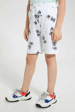 تنزيل الصورة على معرض الصور، Redtag-White-Palm-Print-Short-Active-Shorts-Boys-2 to 8 Years
