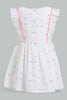 Redtag-White-Printed-Polka-Dot-Dress-With-Frills-Dresses-Infant-Girls-3 to 24 Months