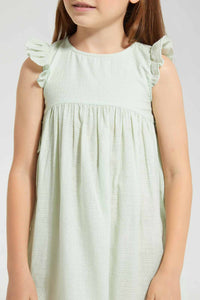 Redtag-Mint-Dobby-Basic-Dress-Dresses-Girls-2 to 8 Years