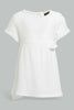 Redtag-White-Casual-Dress-With-Front-Bow-Dresses-Infant-Girls-3 to 24 Months