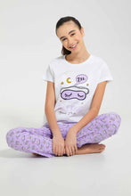 Load image into Gallery viewer, Redtag-White-Sleeping-Pajama-Sets-Pyjama-Sets-Senior-Girls-9 to 14 Years
