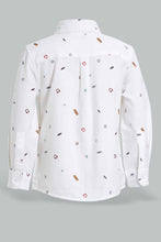 Load image into Gallery viewer, Redtag-White-Music-Allover-Printed-Long-Sleeve-Shirt-Casual-Shirts-Infant-Boys-3 to 24 Months
