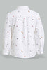 Redtag-White-Music-Allover-Printed-Long-Sleeve-Shirt-Casual-Shirts-Infant-Boys-3 to 24 Months