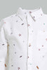 Redtag-White-Music-Allover-Printed-Long-Sleeve-Shirt-Casual-Shirts-Infant-Boys-3 to 24 Months