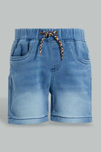 تنزيل الصورة على معرض الصور، Redtag-Light-Wash-Knit-Denim-Short-Denim-Shorts-Infant-Boys-3 to 24 Months
