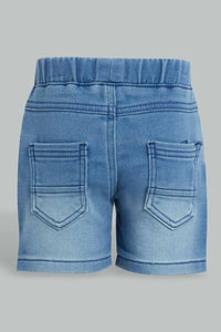 Redtag-Light-Wash-Knit-Denim-Short-Denim-Shorts-Infant-Boys-3 to 24 Months