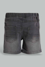 تنزيل الصورة على معرض الصور، Redtag-Grey-Wash-Knit-Denim-Short-Denim-Shorts-Infant-Boys-3 to 24 Months
