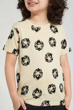 Load image into Gallery viewer, Redtag-Stone-Flock-Lion-Print-T-Shirt-Graphic-T-Shirts-Boys-2 to 8 Years
