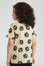 Load image into Gallery viewer, Redtag-Stone-Flock-Lion-Print-T-Shirt-Graphic-T-Shirts-Boys-2 to 8 Years
