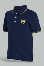 Load image into Gallery viewer, Redtag-Navy-Solid-Tiger-Pique-Polo-Polo-Shirts-Infant-Boys-3 to 24 Months
