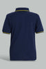 Redtag-Navy-Solid-Tiger-Pique-Polo-Polo-Shirts-Infant-Boys-3 to 24 Months
