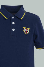 Load image into Gallery viewer, Redtag-Navy-Solid-Tiger-Pique-Polo-Polo-Shirts-Infant-Boys-3 to 24 Months
