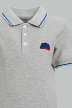 Load image into Gallery viewer, Redtag-Grey-Solid-Cap-Pique-Polo-Polo-Shirts-Infant-Boys-3 to 24 Months
