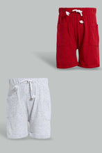 تنزيل الصورة على معرض الصور، Redtag-White-And-Blue-Car-Printed-Active-Short-2-Pack-Active-Shorts-Infant-Boys-3 to 24 Months
